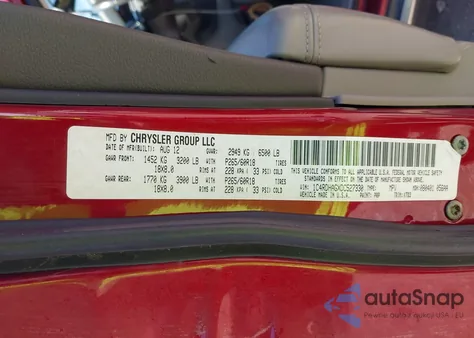 2013 Dodge Durango Sxt z USA, uszkodzony, nr VIN 1C4RDHAGXDC527330